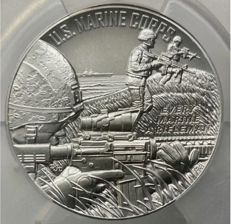 2023 U.S. Marine Corp Silver Medal. PCGS Mint State 69
