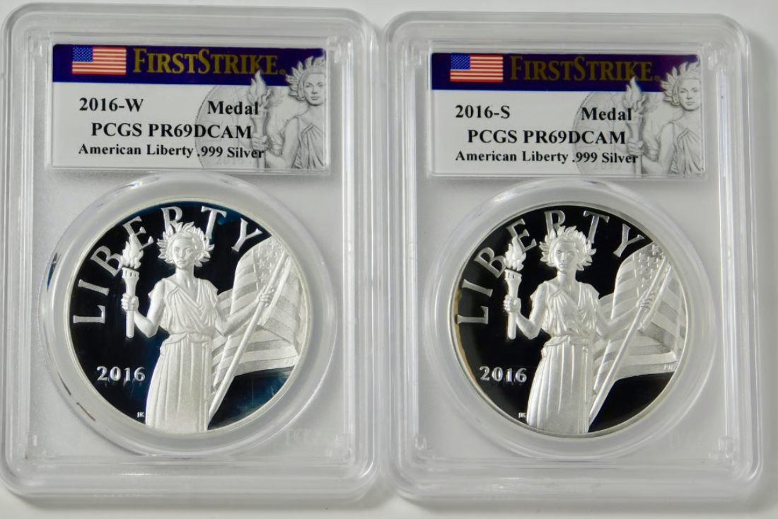2016-S & 2016-W American Liberty Silver Medal Set PCGS Proof 69DCAM