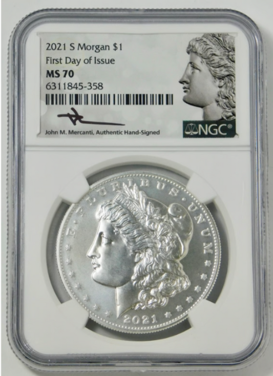 2021-S Morgan Silver Dollar 100th Anniversary! TOP GRADE Mint State 70.