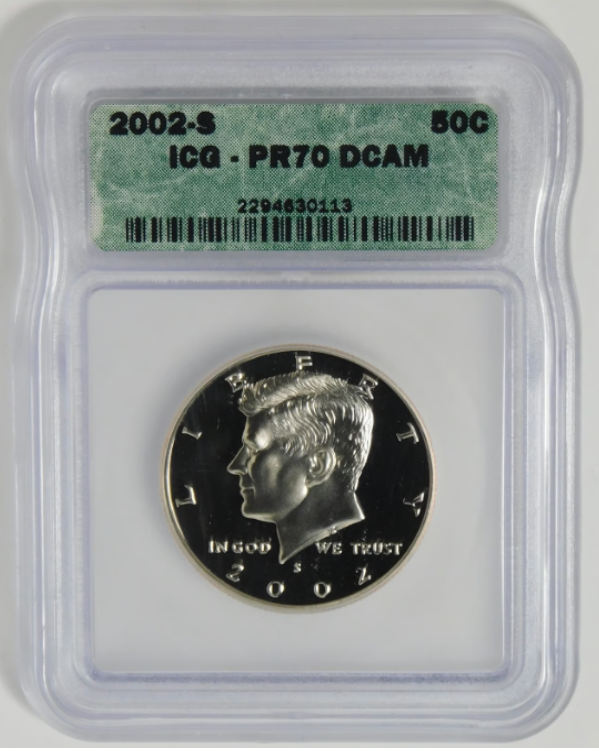 1999 & 2002 Kennedy Half Dollars TOP GRADES! ICG Proof 70DCAM