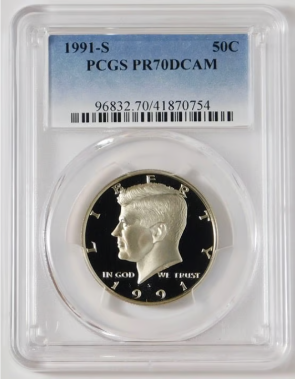 1991 S Kennedy Half Dollar TOP GRADE!PCGS "Gem Proof" 70