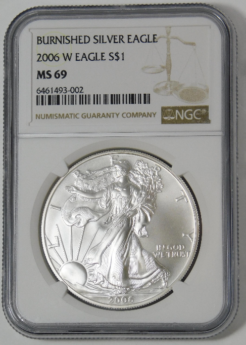 2006 W Burnished American Silver Eagle NGC MS-69