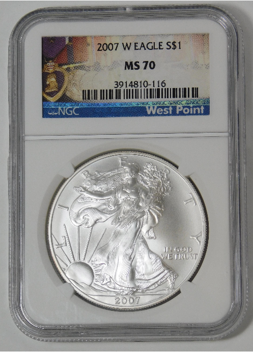 2007-W Burnished American Silver Eagle Top Grade! NGC MS-70