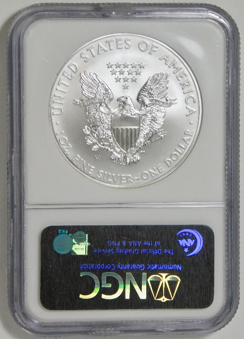 2008 W Burnished Silver American Eagle Top Grade! NGC MS-70 Early Releases