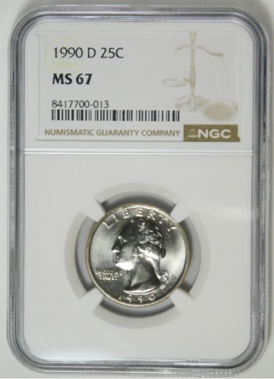 1990-D Washington Quarter High Grade! NGC MS-67