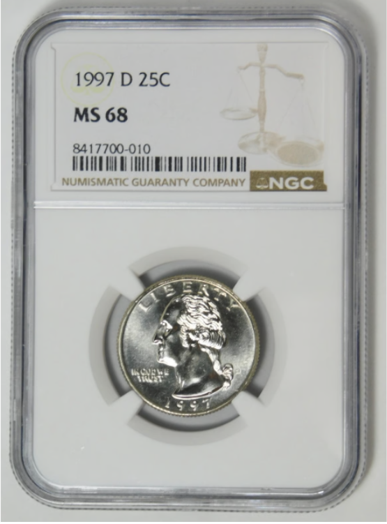 1997-D Washington Quarter BIG GRADE! NGC MS-68