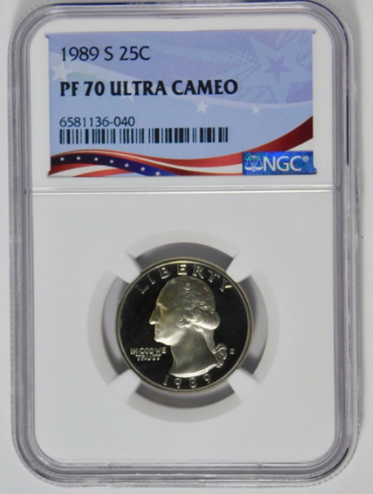 1989-S Washington Quarter "PERFECTION" Gem Proof 70 UC