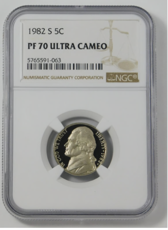 1982-S Jefferson Nickel TOP GRADE! NGC Gem Proof 70 Ultra Cameo