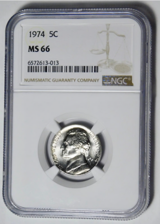 1974 Jefferson Nickel NGC Mint State 66