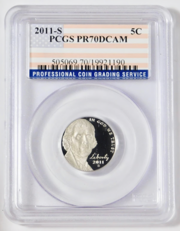 2011-S Jefferson Nickel "PERFECT PROOF 70"