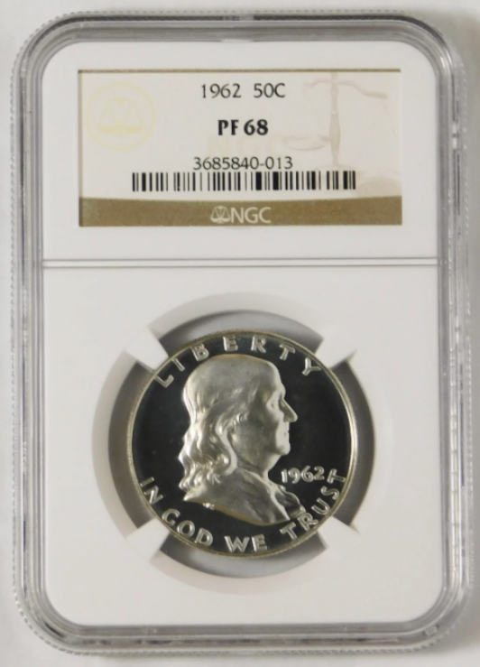 1962 Silver Franklin Half Dollar HIGH GRADE! NGC Gem Proof 68