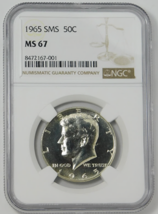 1965 SMS (Special Strike) Kennedy Half Dollar NGC MS-67