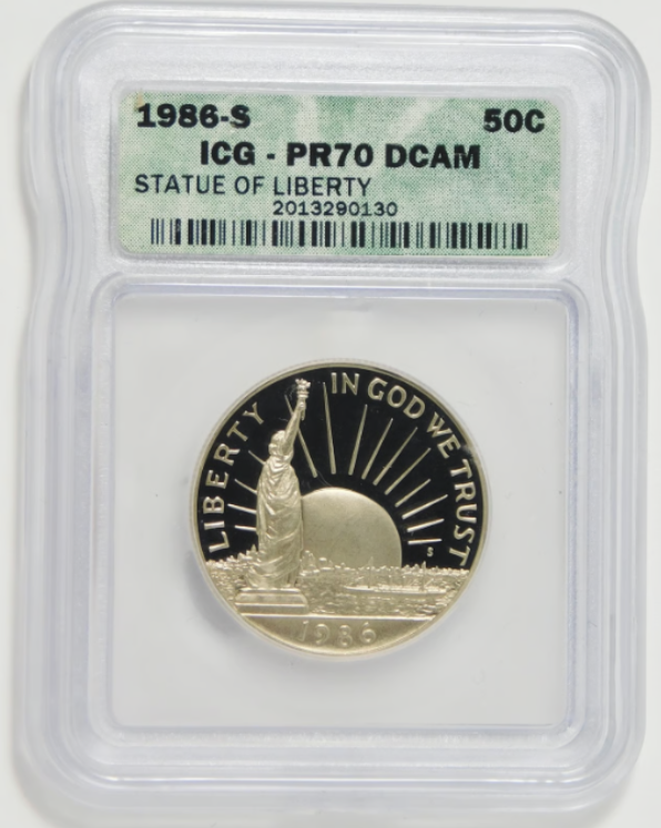 1986 Commemorative Liberty Centennial Half Dollars. ICG Proof 70 / Mint State 70