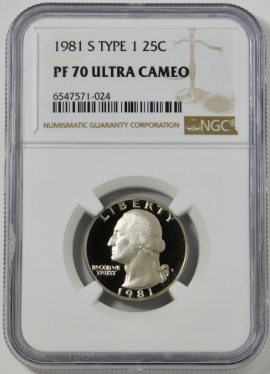 1981 S Washington Quarter Type 1 TOP GRADE! NGC PF-70 Ultra Cameo