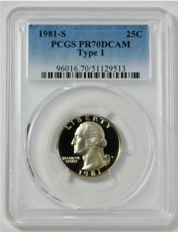 1981-S Washington Quarter TOP GRADE! PCGS Gem Proof 70DCAM