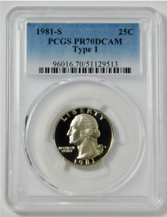 1981-S Washington Quarter TOP GRADE! PCGS Gem Proof 70DCAM