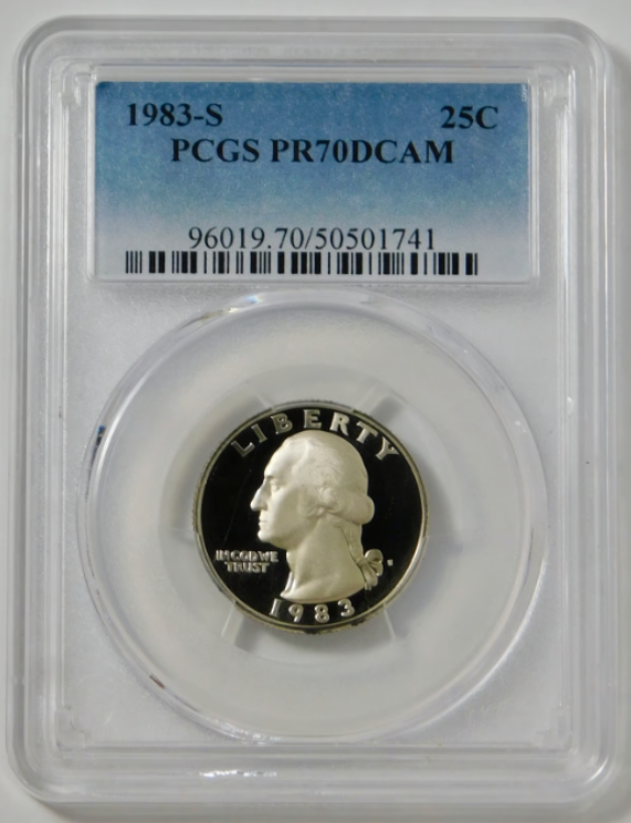1983-S Washington Quarter TOP GRADE! PCGS Gem Proof 70DCAM