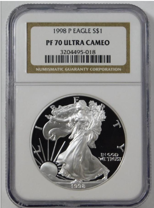 1998-P American Silver Eagle TOP GRADE! NGC PF-70 Ultra Cameo
