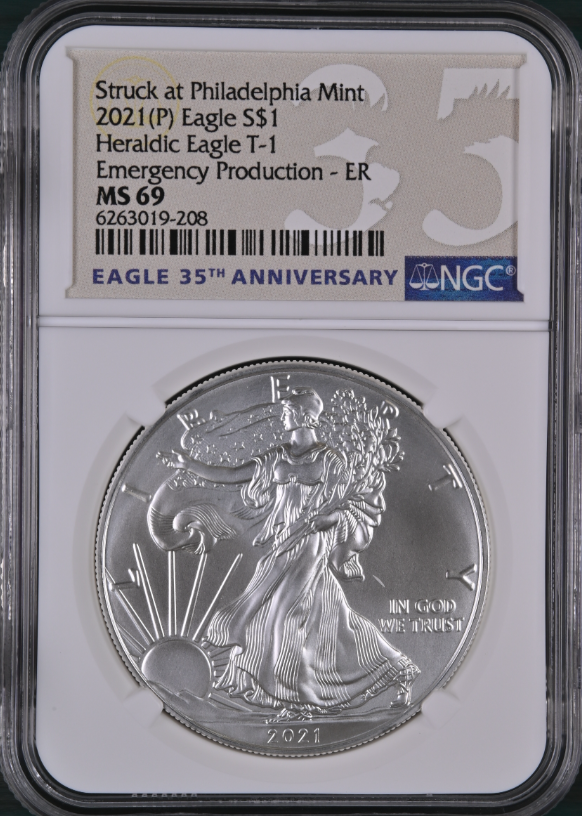 2021 (P) American Silver Eagle T-1 Emergency Production NGC MS-69