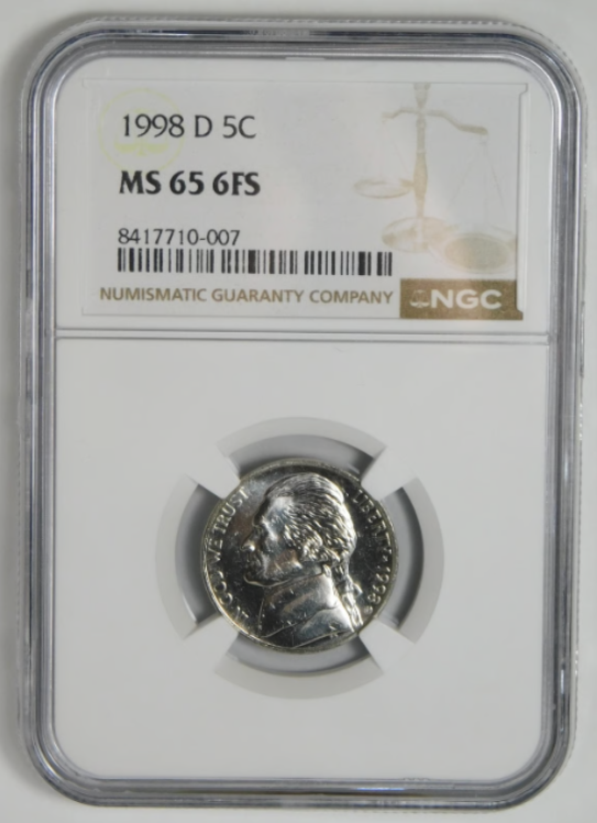 1998-D Jefferson Nickel NGC MS-65 6FS