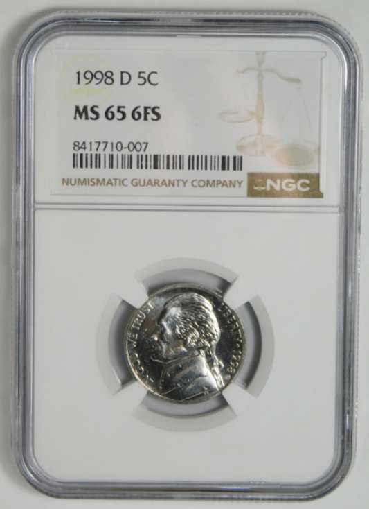 1998-D Jefferson Nickel NGC MS-65 6FS
