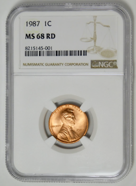 1987 Lincoln Cent BIG GRADE! NGC MS-68 RD