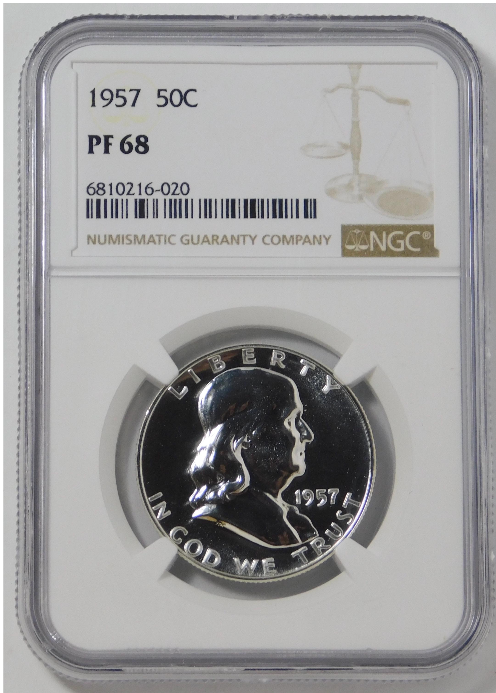 1957 Silver Franklin Half Dollar High Grade! NGC Proof-68