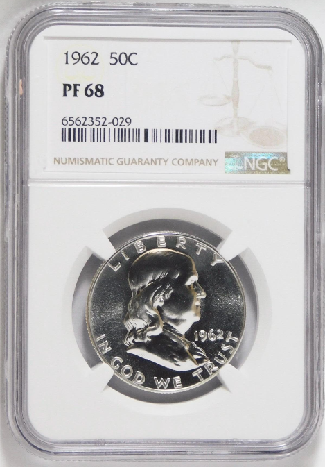 1962 Silver Franklin Half Dollar High Grade! NGC Proof-68