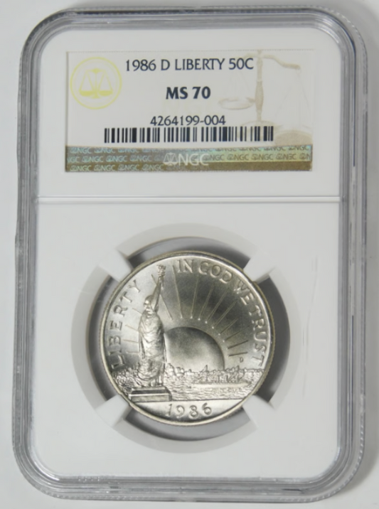 1986-S Commemorative Statue of Liberty Half Dollar TOP GRADE! NGC MS-70