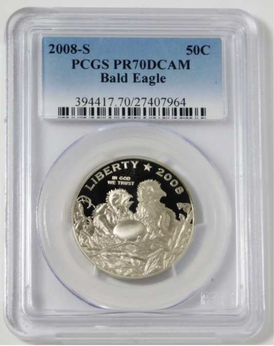 2008 S Commemorative "Bald Eagle" Half Dollar Top Grade! PCGS PR-70DCAM