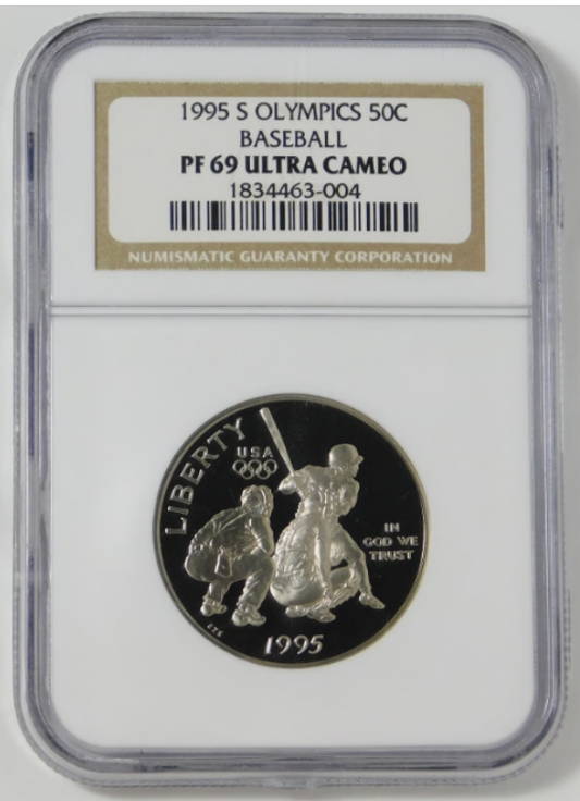 1995 S Commemorative "Olympics Baseball" Half Dollar TOP GRADE! NGC MS70