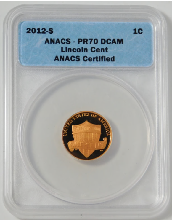 2012-S Lincoln "Shield' Cent TOP GRADE! ANACS Gem Proof 70 DCAM