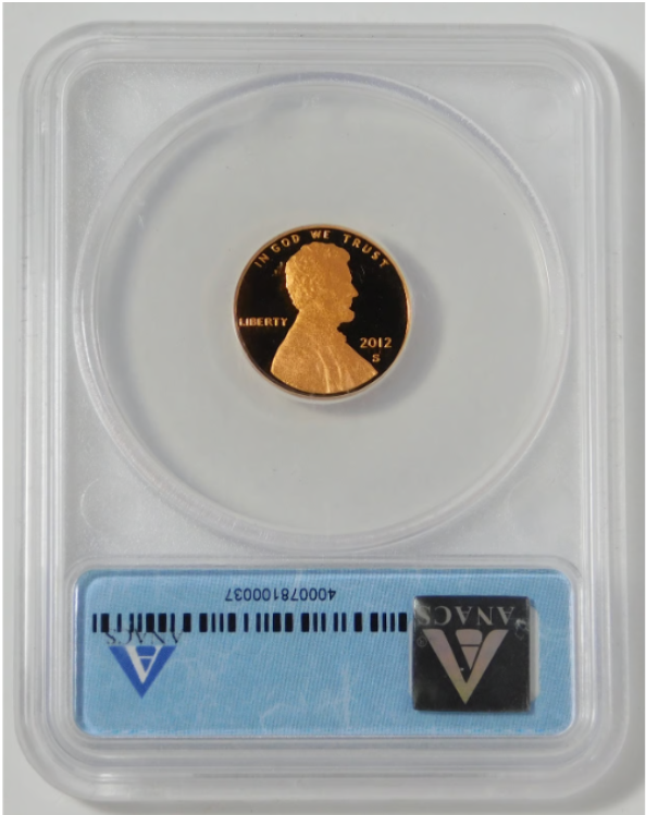 2012-S Lincoln "Shield' Cent TOP GRADE! ANACS Gem Proof 70 DCAM
