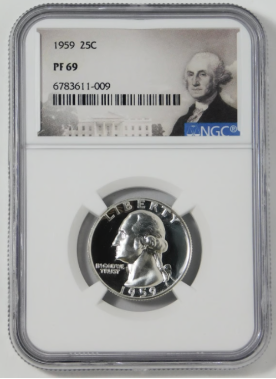1959 Silver Washington Quarter HIGH GRADE~ NGC Proof-69