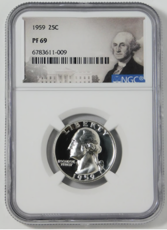 1959 Silver Washington Quarter HIGH GRADE~ NGC Proof-69