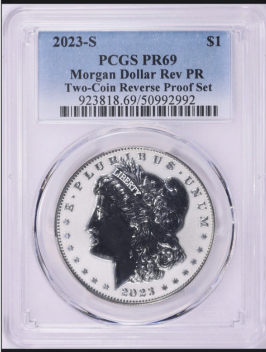 2023-S Morgan Silver Dollar "Reverse Proof" First Strike PCGS Proof-69