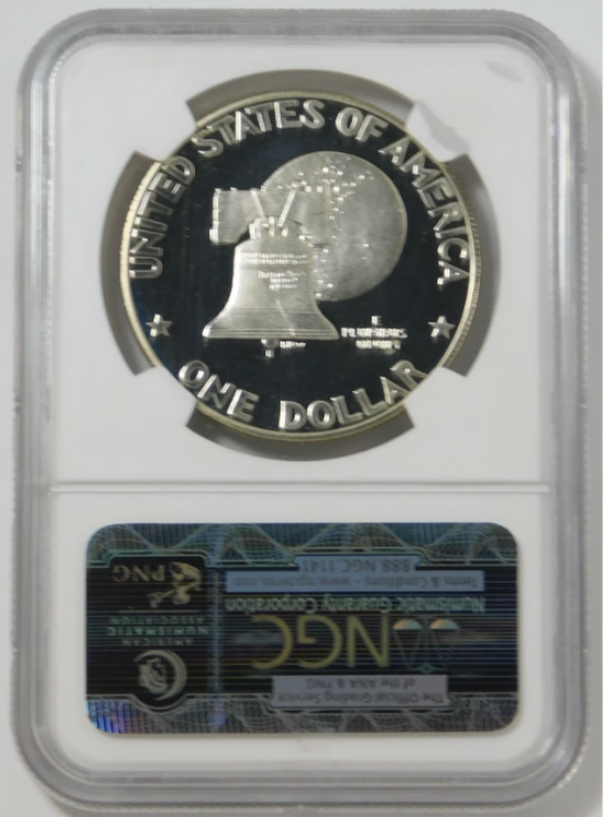 1976 S Eisenhower "Ike" Silver Dollar. NGC Gem Proof 69 Ultra Cameo