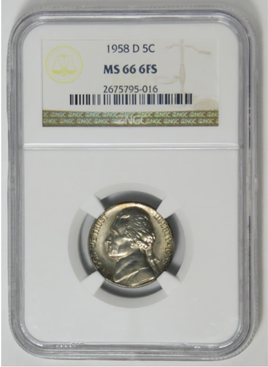 1958-D Jefferson Nickel NGC MS-66 6FS (Full Steps)