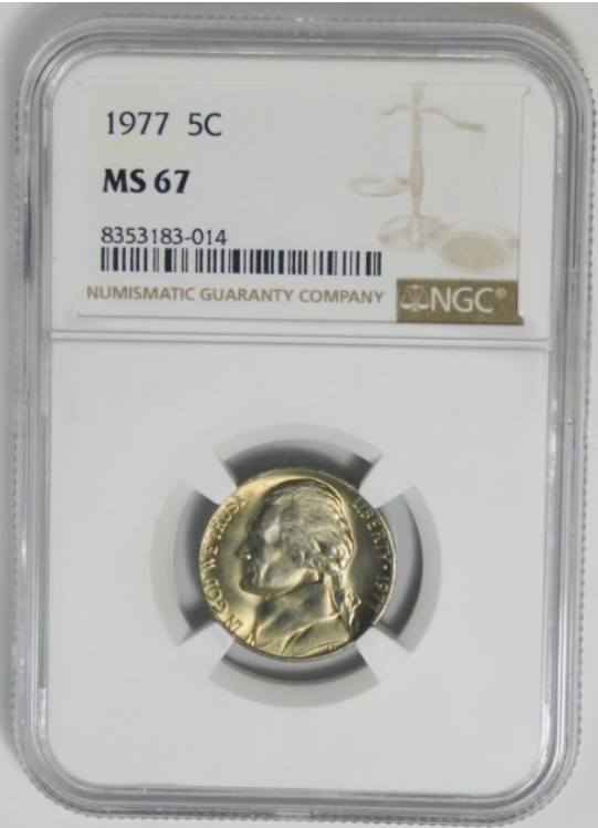 1977 Jefferson Nickel HIGH GRADE! LOW POP! NGC Mint State 67