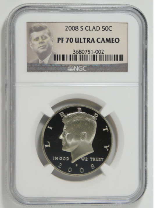 2008-S Kennedy Half Dollar TOP GRADE! NGC Proof-70 UC