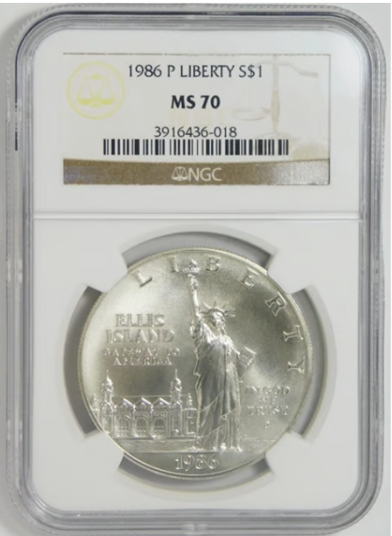 1986-P Commemorative "Statue of Liberty" Silver Dollar NGC MS70
