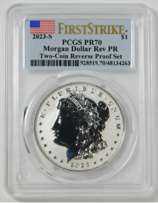 2023-S Morgan Silver Dollar "Reverse Proof" First Strike! Top Grade! PCGS Proof 70.