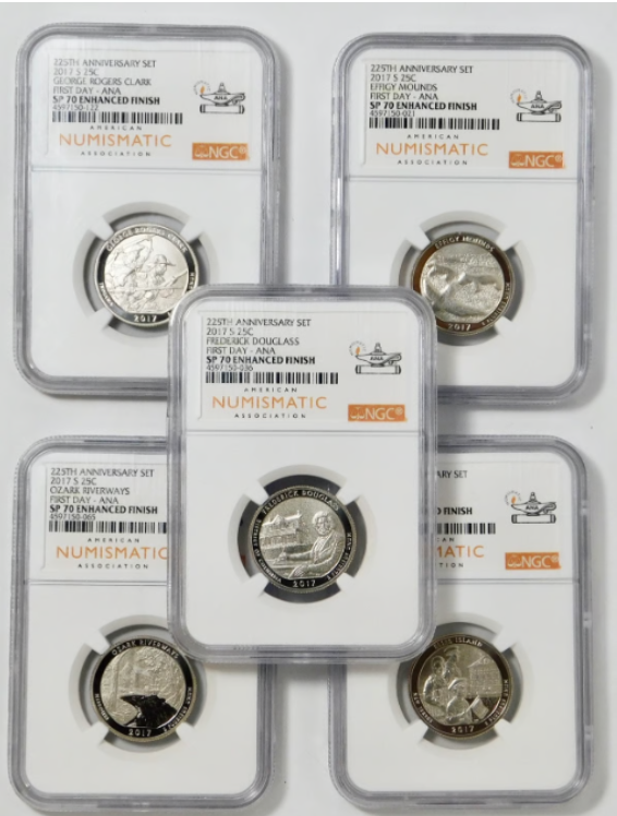 2017-S America the Beautiful Quarter Enhanced Unc. Set. First Day ANA NGC SP-70