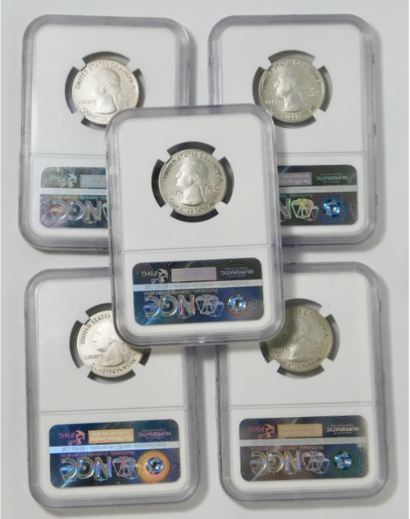 2017-S America the Beautiful Quarter Enhanced Unc. Set. First Day ANA NGC SP-70