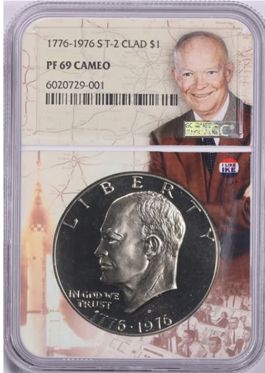 1976-S Eisenhower "Bicentennial" Dollar Type 2 NGC Proof-69 CAMEO