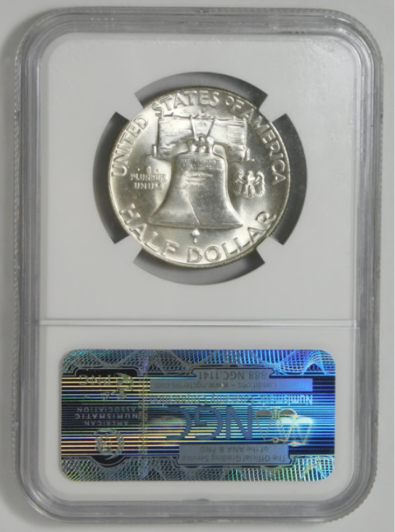 1961-D Silver Franklin Half Dollar NGC MS-64 FBL (Full Bell Lines)