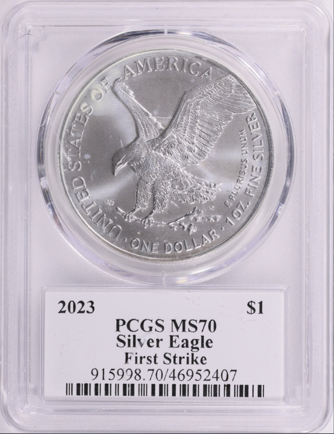 2023 Silver Eagle First Strike! PCGS MS-70 (David Hall Signed Label)
