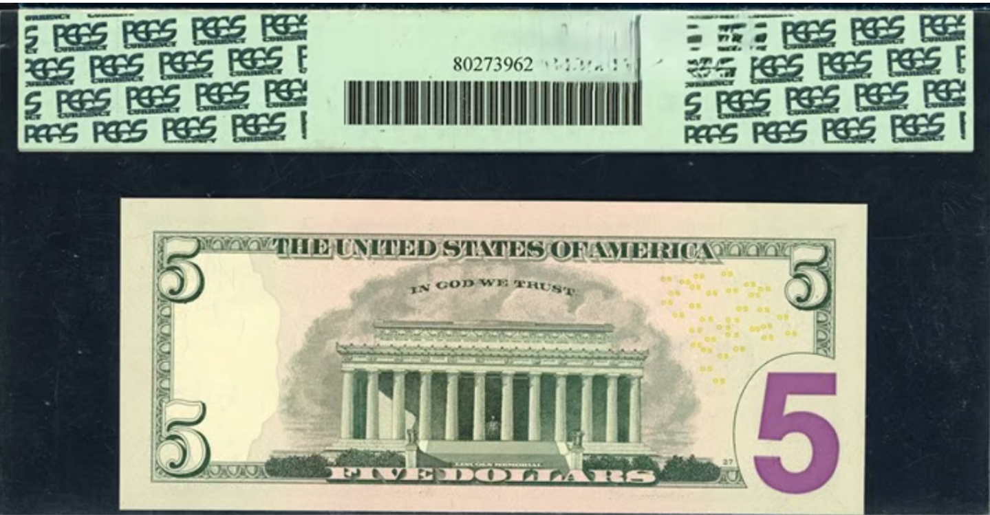 2006 $5 Fed. Reserve Note Low Serial No/Early Birth Year! (1929) PCGS 64PPQ