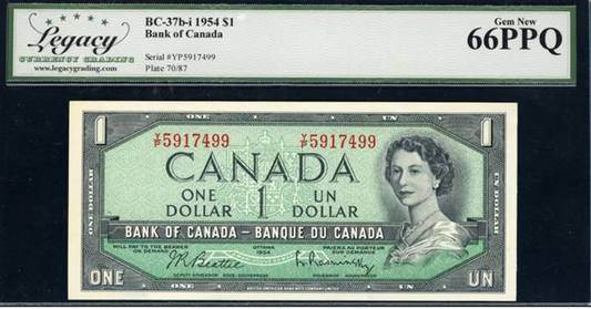 1954 $1 Bank of Canada Note "GEM NEW" Legacy 66PPQ