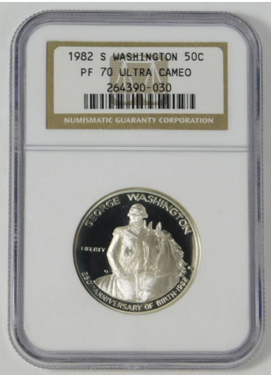 1982-S Commemorative Geo. Washington Silver Half Dollar TOP GRADE! NGC PF-70 UC